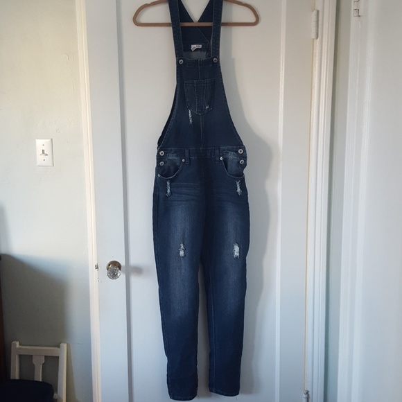 SOLD Bongo Skinny Blue Denim Overalls - Picture 2 of 8